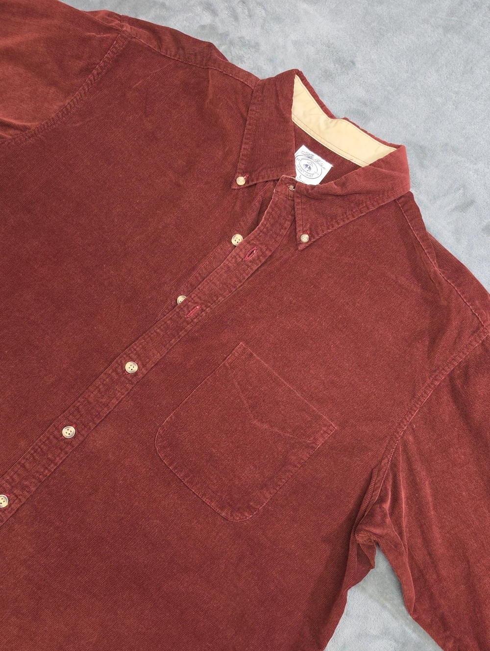 Brooks Brothers Men's Button-Down Corded Shirt in Rust L
